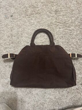 Classic Brown Suede Top-Handle Women's Bag